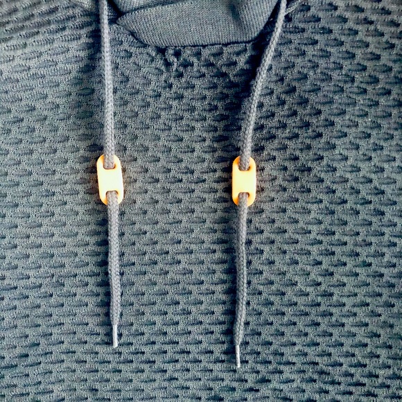 NWOT Men’s Navy Blue Waffle Knit Hoodie Sweater Size XL. - Picture 4 of 8